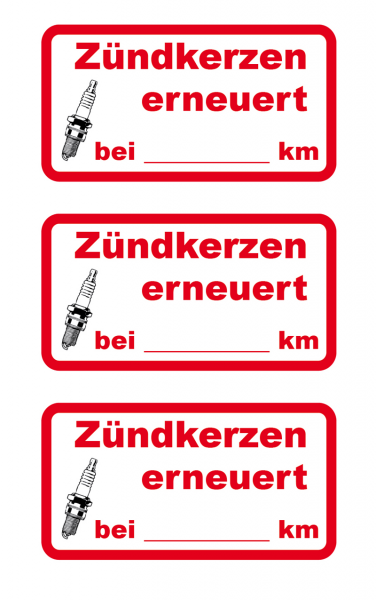 Aufkleber Zündkerzenwechsel